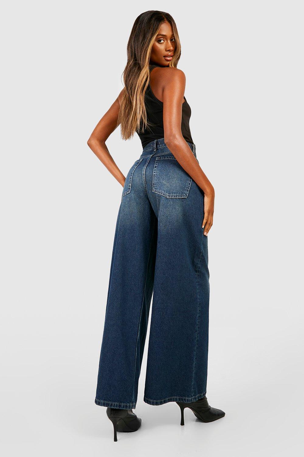 Jean large taille haute boohoo